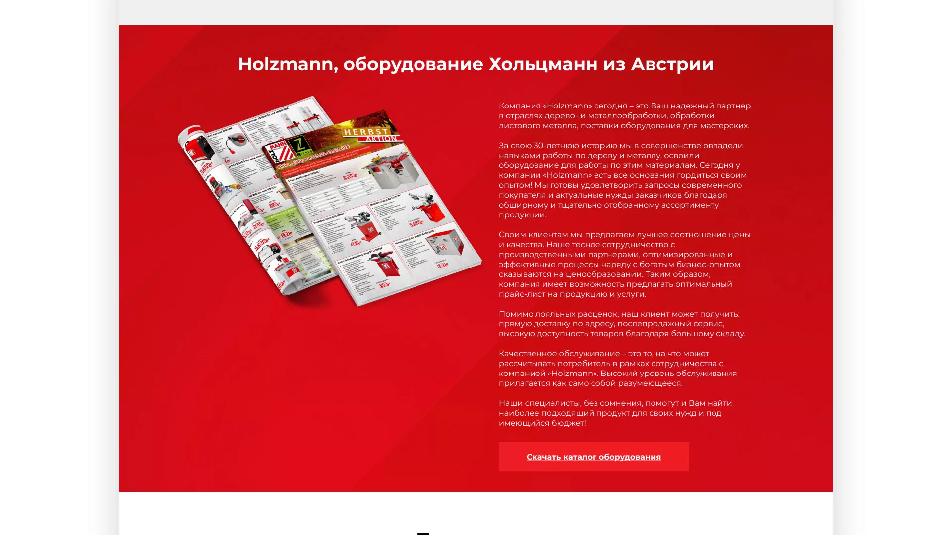 Создание сайта компании «HOLZMANN Maschinen GmbH» в Солигаличе