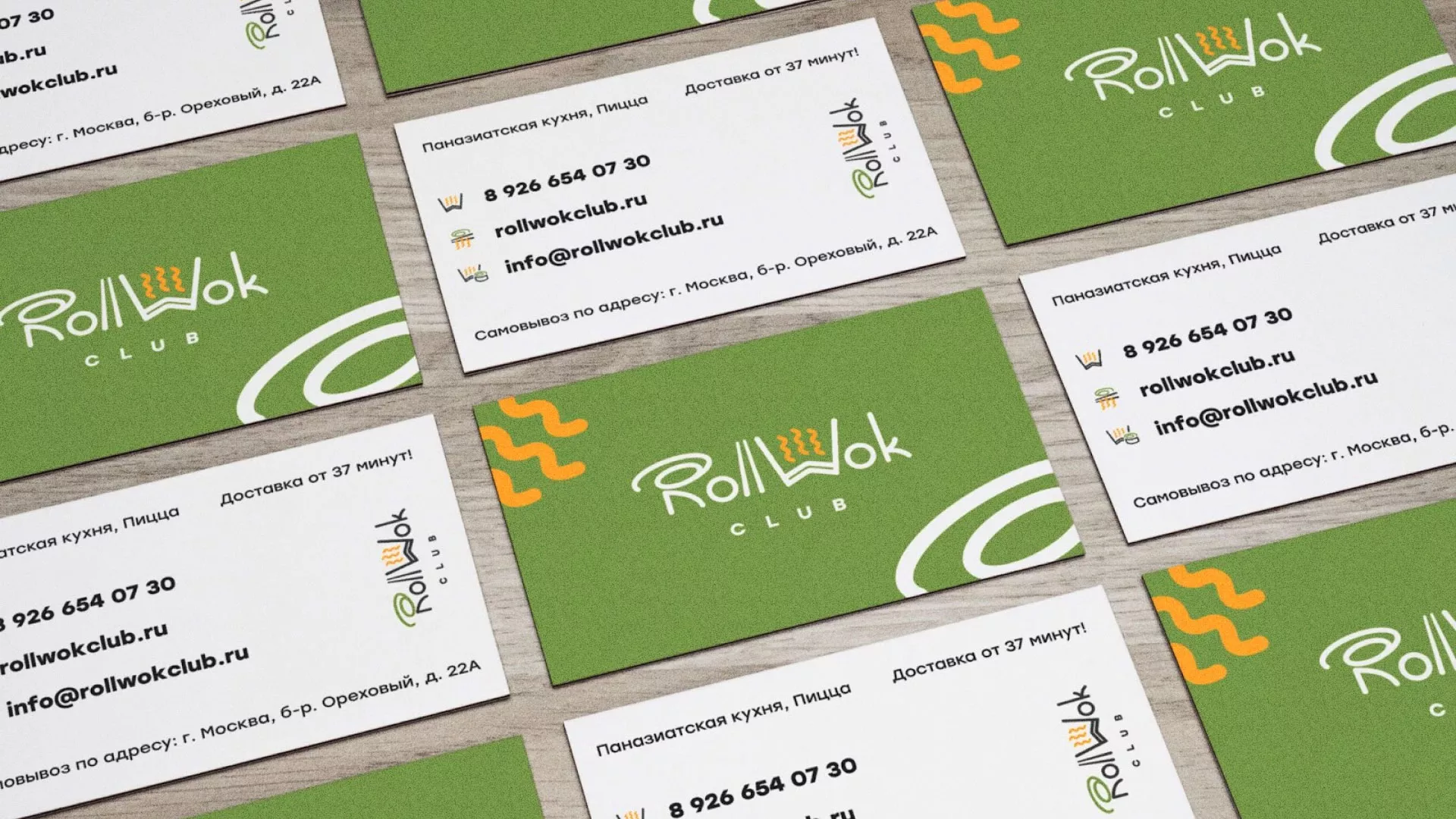 Разработка дизайна визиток суши-бара «Roll Wok Club» в Солигаличе